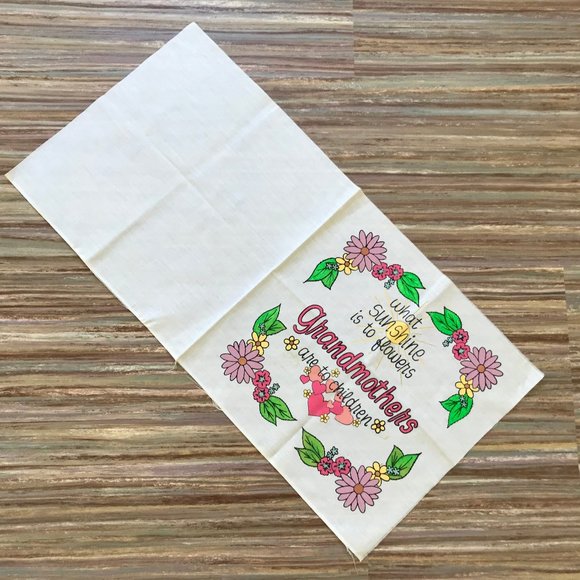 Grandmother Saying Hand Painted Fabric for Cushion Cover Artex Tri-Chem 14x15" - Picture 2 of 5